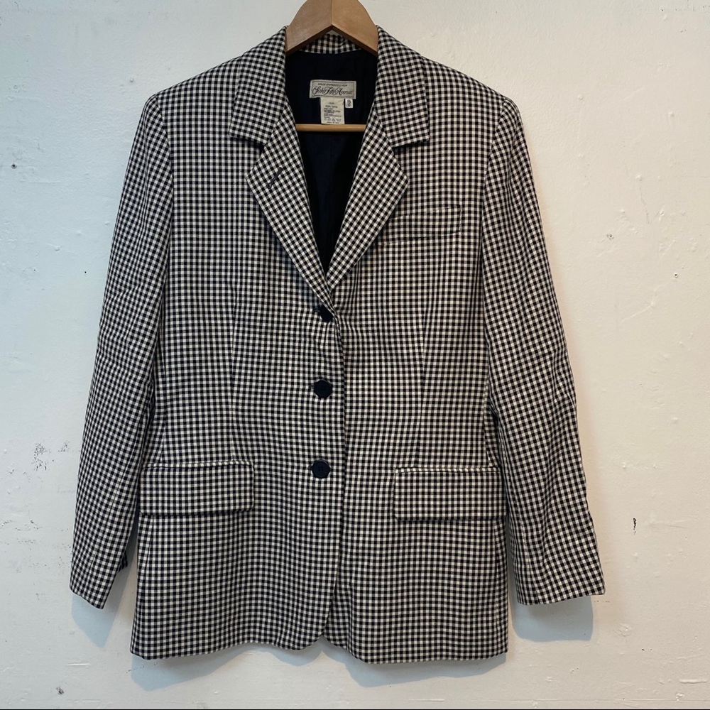 Black and white checked blazer